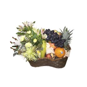 Fresh Fruit & Flower Combo Basket